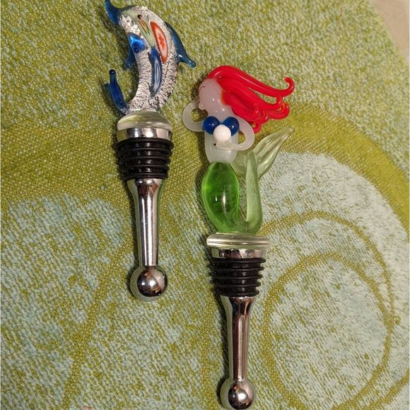 Jaco Other - Jaco Art Glass Wine Bottle Stopper Set